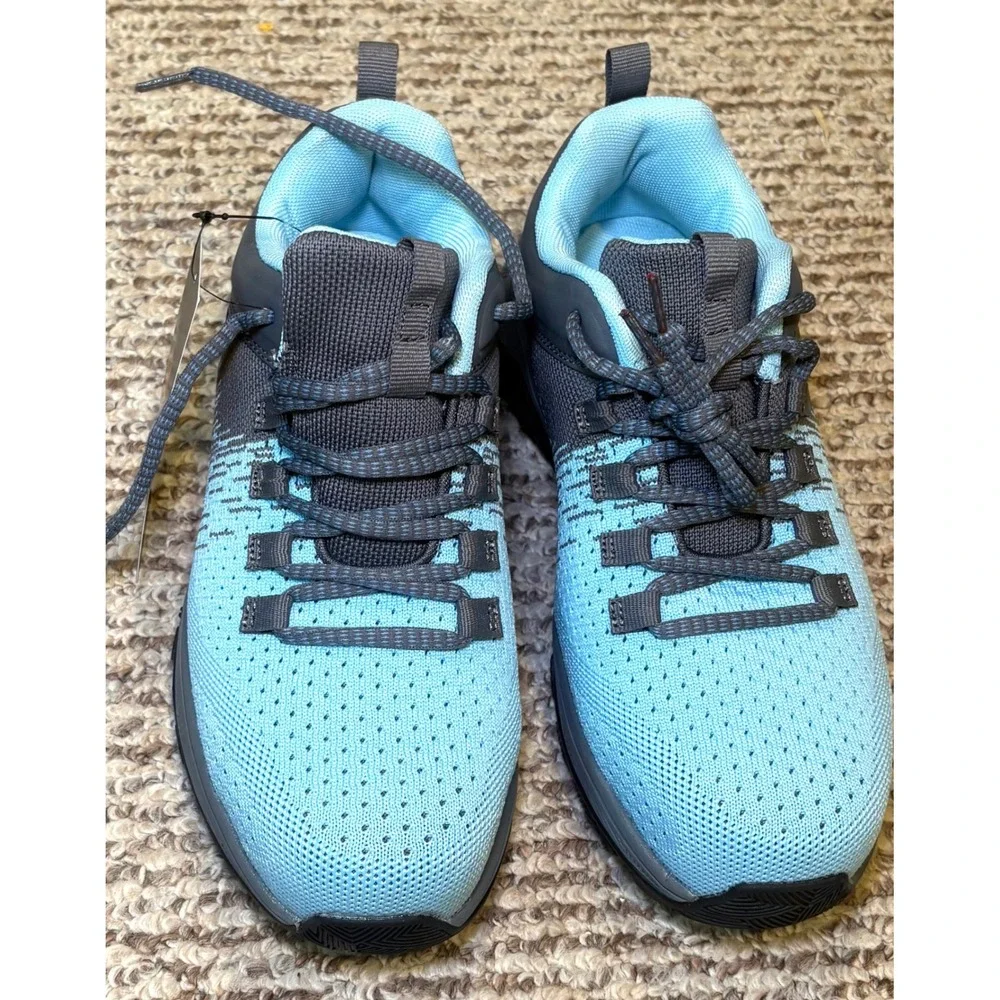 Thorogood Job-Fitted Womens Safety Toe Work Shoes Blue Gray Knit Sneakers NWT